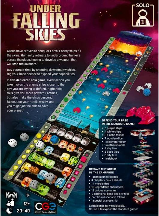 Produktbild Czech games edition CZ114 - Under Falling Skies, Brettspiel, 1+ Spieler, ab 10 Jahre (DE-Ausgabe) (Deutsch)