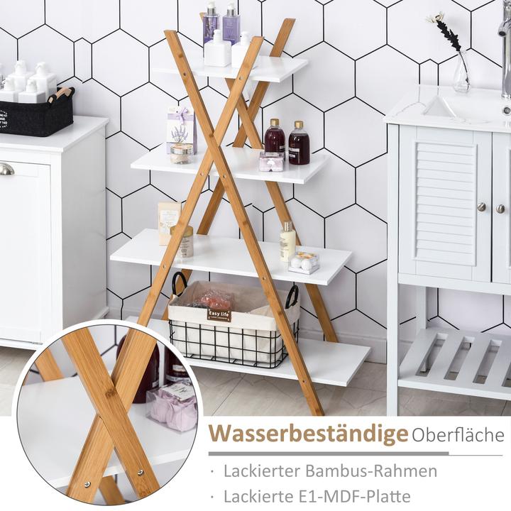Actual product image Kleankin Bathroom shelf with 4 levels (80 x 33 x 109 cm)
