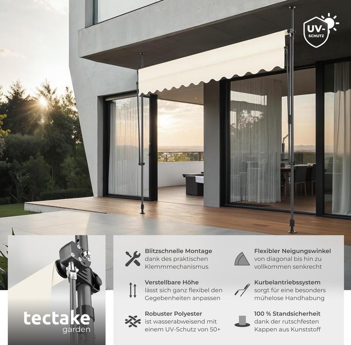 Produktbild tectake Klemmmarkise (3 m)