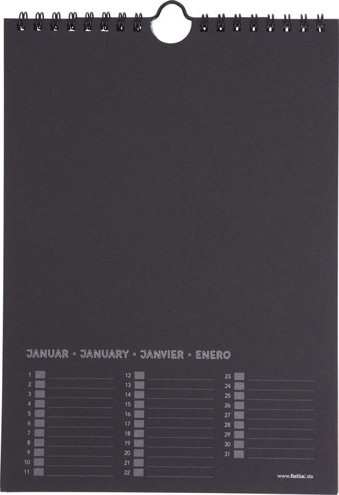 Produktbild Folia Dauerkalender klein schwarz (Spezial, Deutsch)