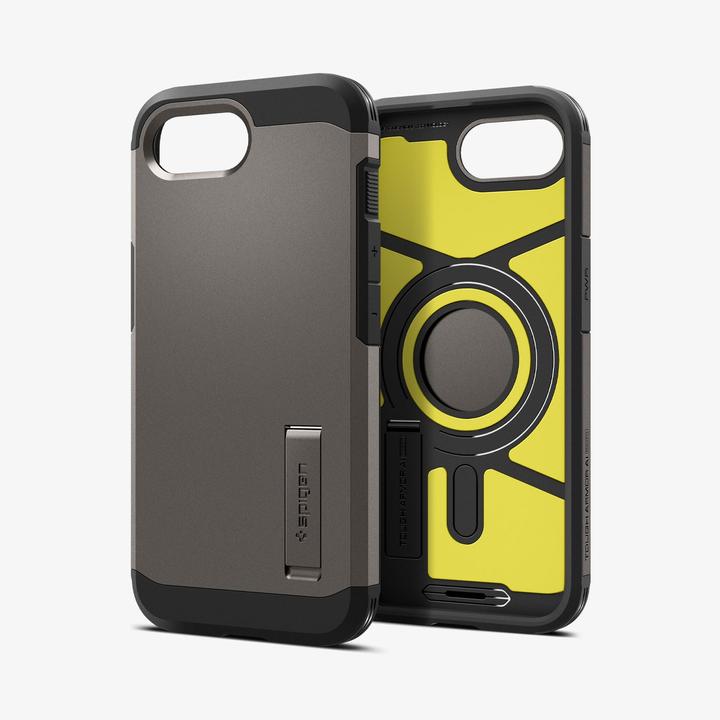Produktbild Spigen Tough Armor Case with MagSafe for iPhone 16e with Stand - Gray (Apple iPhone 16e)