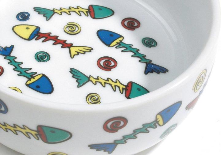 Actual product image Beeztees Bz Porcelain Bowl With Fish Motif (0.33 l)