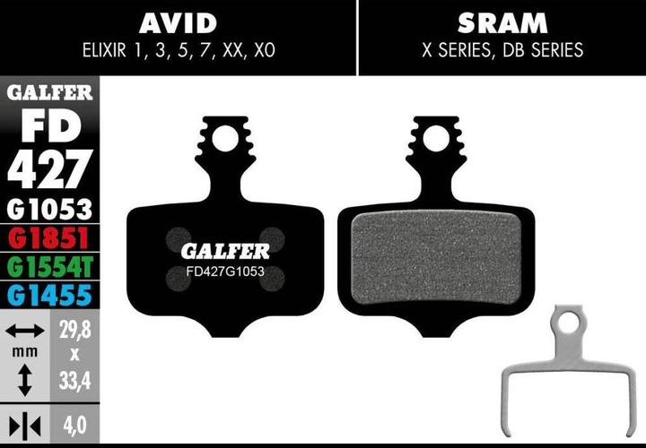 Galfer Bike Standard Bremsbeläge (Avid, SRAM, Shimano, Mavic, Semi-Metallisch)
