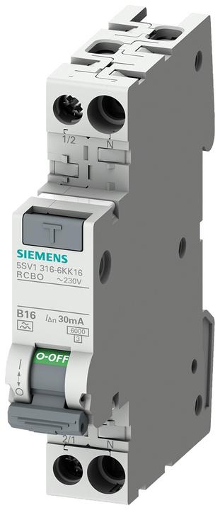 Produktbild Siemens FI/LS-Schutzschalter B16 1p+N 0,03A A 6kA 1TE 1p 230V