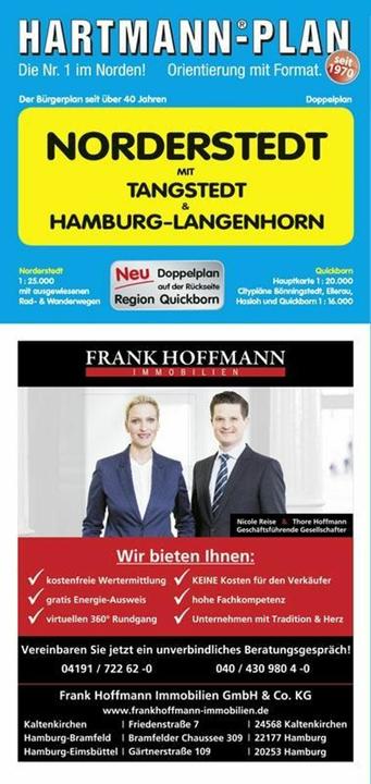 Produktbild HARTMANN-PLAN Norderstedt mit Tangstedt und Hamburg-Langenhorn, 1:25.000, Stadtplan
