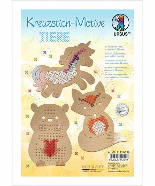 Actual product image Ursus Embroidery set cross stitch animals 12 motifs
