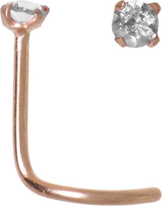 Bijouteria Nasenpiercing (PVD Beschichtung (goldfarbig), Chirurgenstahl 316L, Kristall)