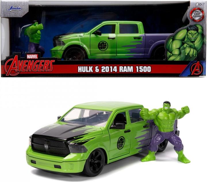 Actual product image Jada Marvel Hulk 2014 Ram 1500 1:24