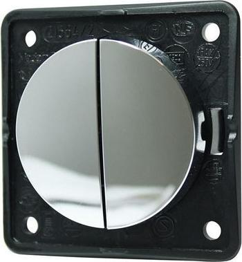 Berker Wand-Wippschalter, glänzend INTEGRO 2x EIN-AUS rastend Bündige Montage 16A 250V Chrom