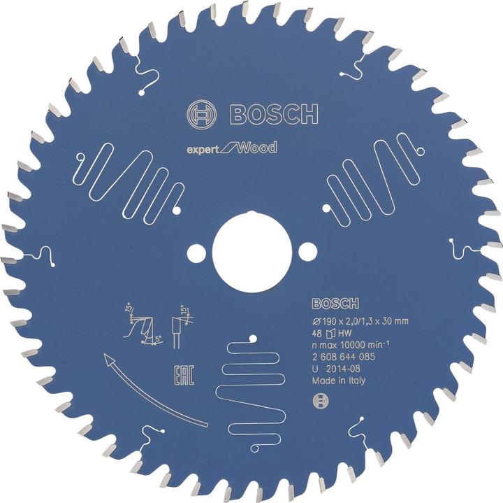 Produktbild Bosch Professional Zubehör Kreissägeblatt Expert for Wood, 190 x 30 x 2,0 mm, 48