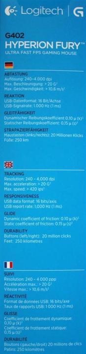Actual product image Logitech G G402 Hyperion Fury (Cable)