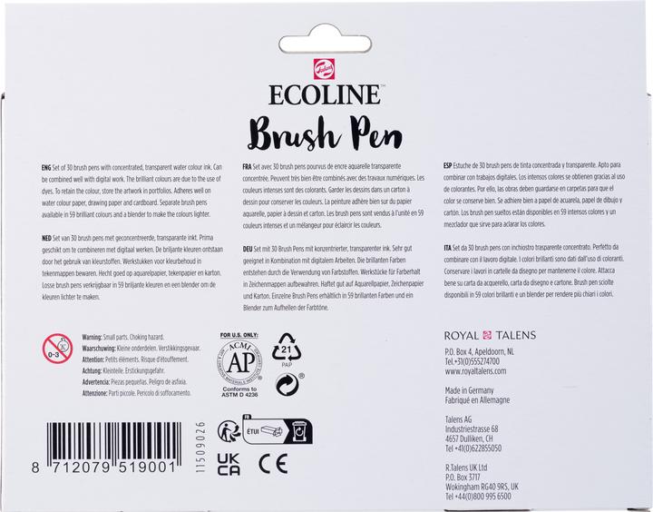 Image du produit Talens ECOLINE Brush Pen (Multicolore, Bleu, 30 x)