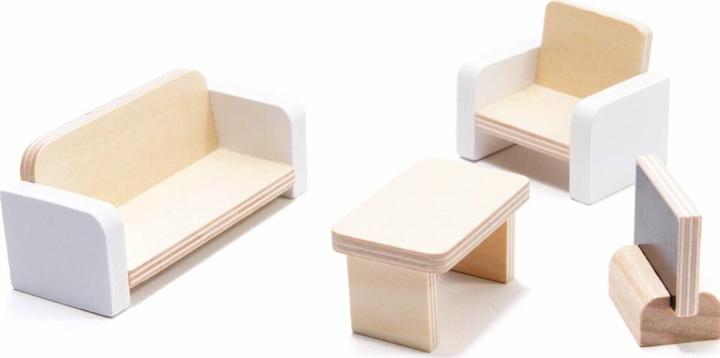 Actual product image Ikonka Wooden doll's house + furniture LED