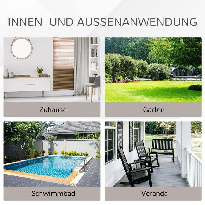 Produktbild Swisshandel24 Poly-Rattan Sofa mit Kissen 3-Sitzer Garten Loungesofa Metall Polyester Grau 185 x 70 x 80 cm