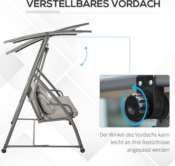 Image du produit Outsunny Balancelle hollywoodienne réglable en couchette