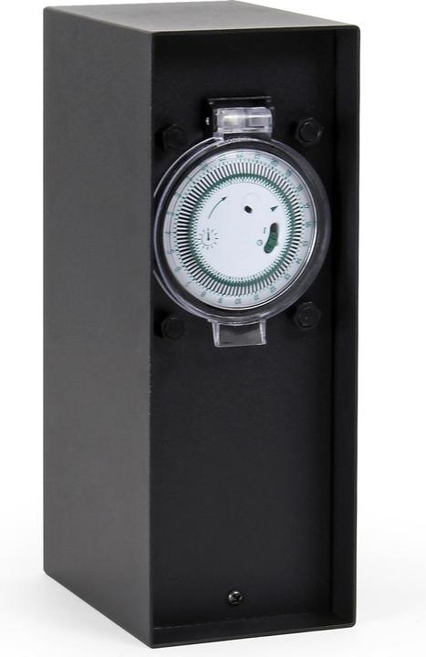 Produktbild Wiltec Gartensteckdose 2fach Zeitschaltuhr Aussensteckdose IP44 Stahl Timer Steckdose