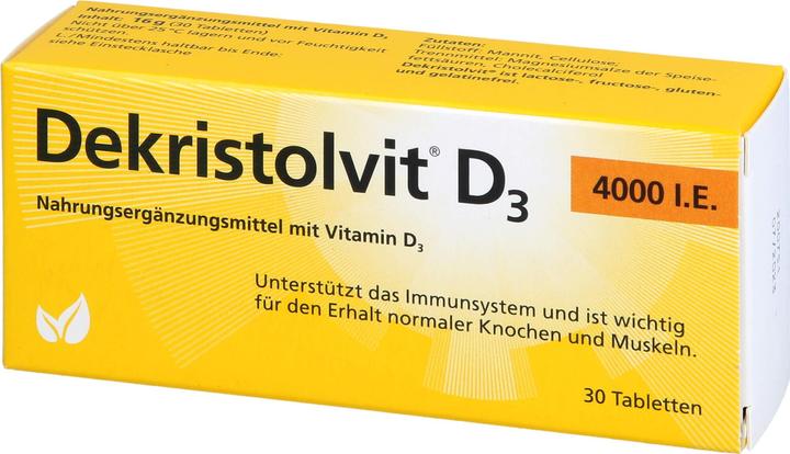 Actual product image Dekristolvit D3 4000 I.E. tablets, 30 pcs. tablets (30 Piece, Pills)