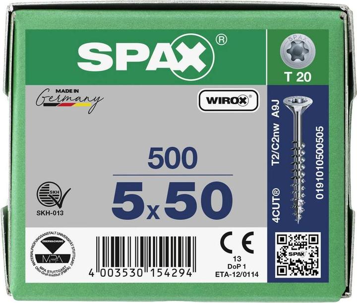 Produktbild Spax Spanplattenschrauben SK T20 5,0x50 mm (500 Schrauben pro Stück)