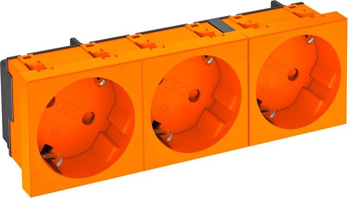 Produktbild OBO Bettermann STD-D3S ROR3 Steckdose 33° 3-fach Schutzkontakt 6120125