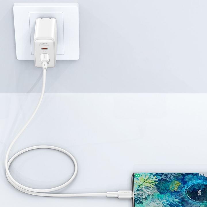 Actual product image Acefast cable USB Type C - USB Type C 1.2m, 60W (20V / 3A) white (C2-03 white) (1.20 m, USB 2.0, 60 W)