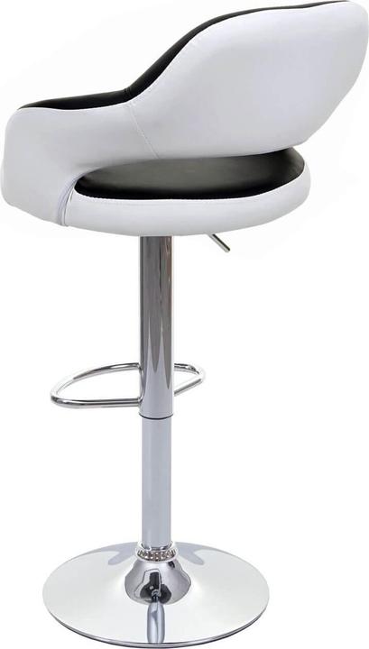 Image du produit Swisshandel24 2x tabouret de bar, chaise de bar tabouret de bar pivotant, avec dossier similicuir noir-blanc