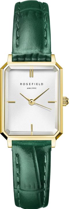 Rosefield Octagon XS White Emerald Leather Gold Armbanduhr (Analoguhr)