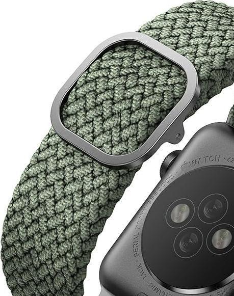 Produktbild Uniq strap Aspen Apple Watch 44/42 / 45mm Series 4/5/6/7/8 / SE / SE2 Braided green / cypress green (42 mm, 44 mm, 45 mm, Weavex™-Material)
