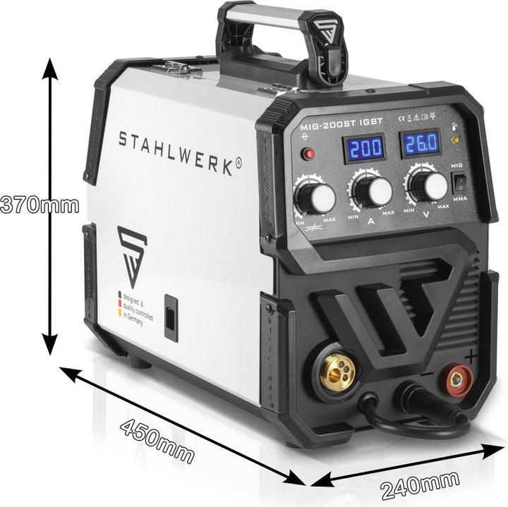 Actual product image Stahlwerk Welding machine MIG MAG 200 ST IGBT shielding gas with 200 amps MMA E-Hand