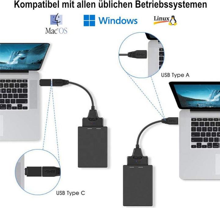 Produktbild Hermex Sata zu USB Kabel Adapter