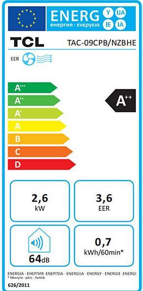 Etichetta energetica EMZ Condizionatore mobile (26 m², 8871.57 BTU/h)
