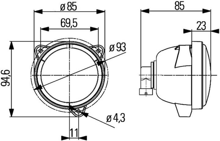 Produktbild Hella Arbeitsscheinwerfer Halogen Nahfeldausleuchtung für CASE IH SAME CLAAS