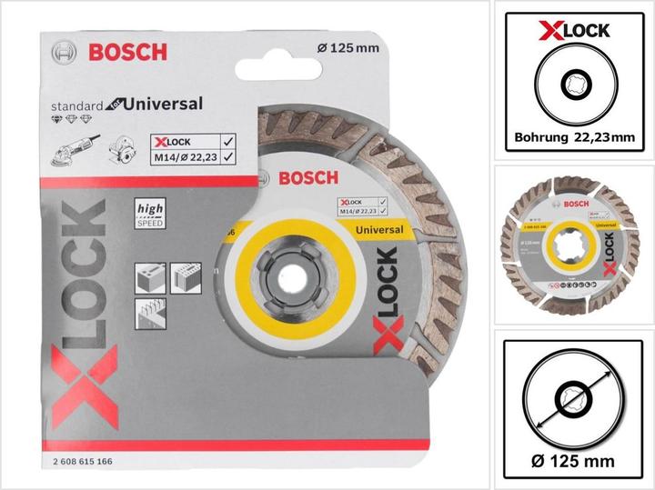 Actual product image Bosch Professional Zubehör PRO Multi Material X-Lock diamond cutting disc, 125 x 22.23 mm, 22.23 mm