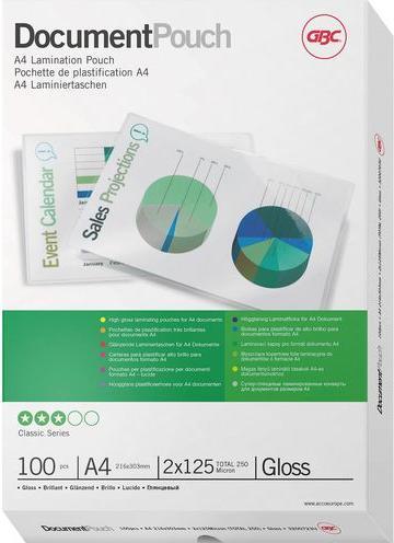 Immagine prodotto GBC Foglio di laminazione (A4, 100 Pezzo/i, 125 µm)
