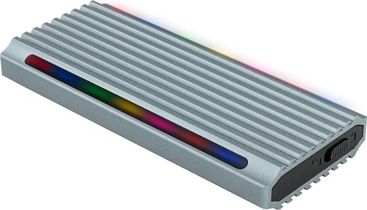 Actual product image Tooq Technology CAJA EXTERNA TQE-2221G NGFF/NVMe "SHINOBI" USB-A RGB GRIS (M.2 2280)