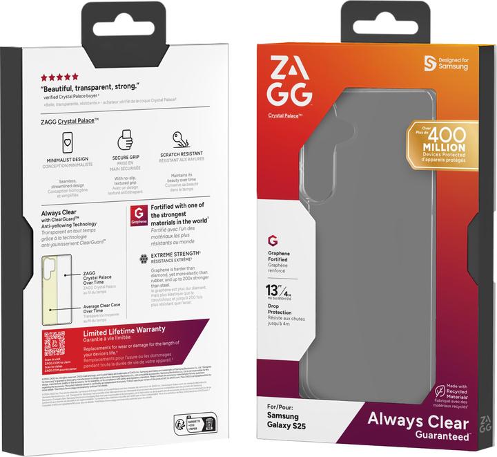Produktbild Zagg Crystal Palace Graphen Back Cover Durchsichtig Samsung Galaxy S25 (Samsung Galaxy S25)