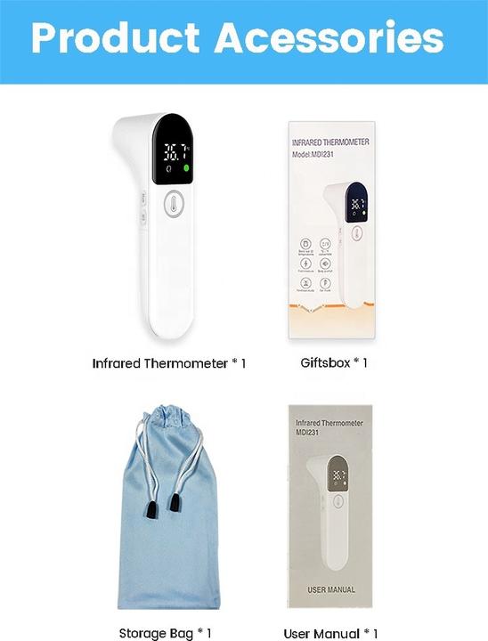 Actual product image PhoneLook Infrarot Fieberthermometer für Babys Digitales kontaktloses Stirn- und Ohrthermometer (Forehead, Ear, Non-contact)