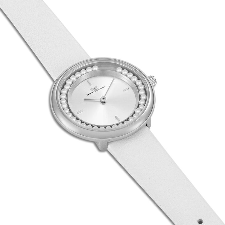 Produktbild Damen Quarzuhr Pearl Echtleder Weiss - 32220 (Analoguhr, 32 mm)