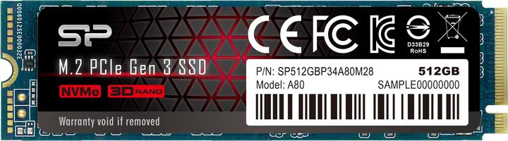 Actual product image Silicon Power P34A80 (512 GB, M.2 2280)