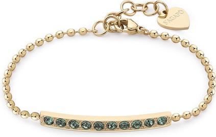 Sagapo S'Agapõ - Elegant gold plated bracelet with green Dazzly crystals SDZ19 (18.50 cm, Edelstahl)
