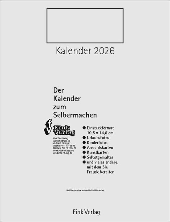 Produktbild Kalender zum Selbermachen 2026 (Deutsch)