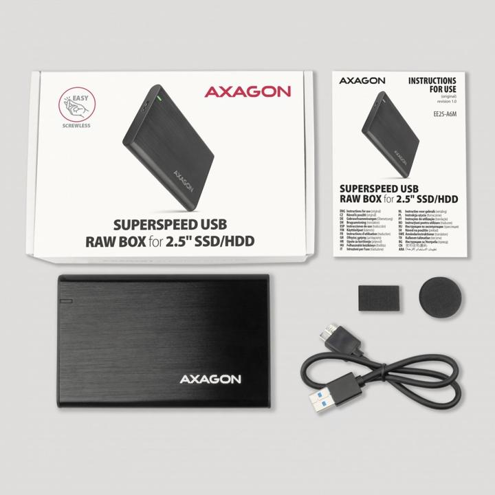 Immagine prodotto Axagon EE25-A6M Custodia per disco rigido esterno da 2,5" USB3.0 - SATA 6G (2.5")