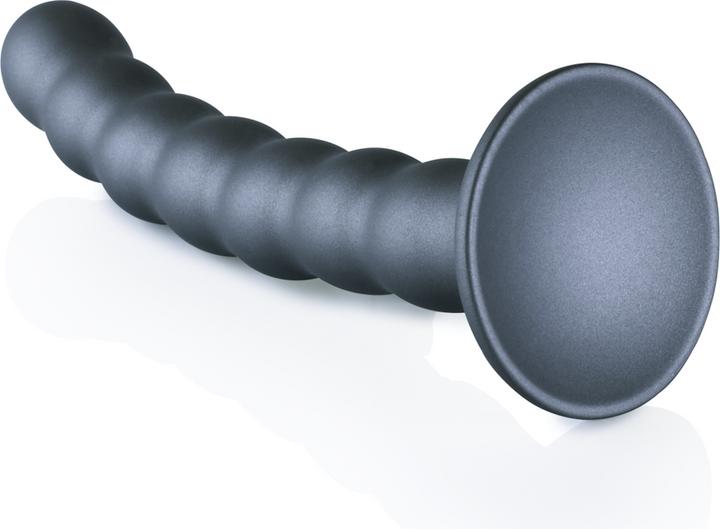 Actual product image Ouch! Beaded G-Spot Dildo - 6.5" / 16.5 cm - Gun Metal