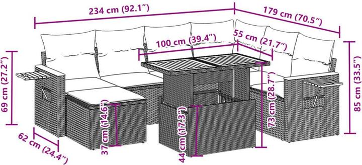 Actual product image VidaXL Garden furniture Sofa set Garden set 8-piece garden seating group Beige