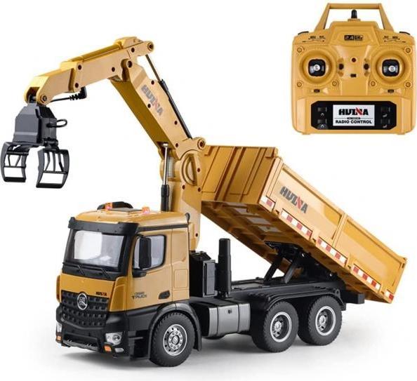 Produktbild Huina Kipplader mit Kran, Holz und Schrottgreifer (RTR Ready-to-Run)