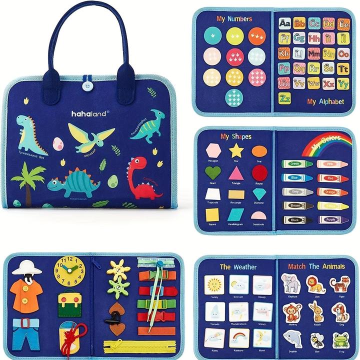Activity Board Busyboard 7 In 1, Preschool Learning Activities Toy with Life Skill,, Busy Board