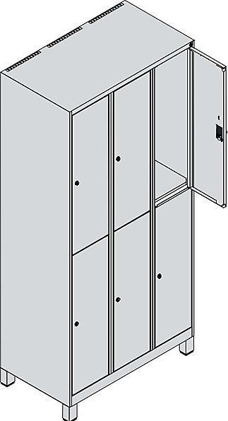 Image du produit C+P CP Vestiaire Classic Plus gris clair 080310-30 S10009, 6 casiers 90,0 x 50,0 x 195,0 cm (90 cm, 195 cm)
