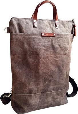 Only-Bags.Store Rucksack aus gewachstem Canvas – Kaffeebraun, umwandelbarer Rucksack, Windelrucksack, A3, Rucksäcke