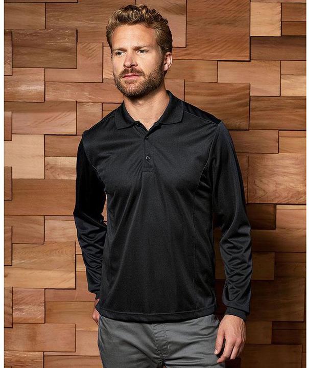 Produktbild Premier Coolchecker Pique PoloHemd langärmlig (4XL)
