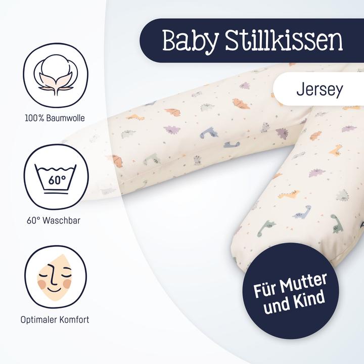 Productafbeelding Julius Zöllner Jersey verzorgingskussen - 190 - Little Dinos (76 cm)