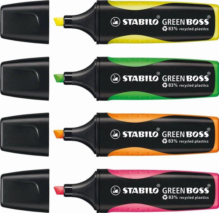 Produktbild STABILO GREEN BOSS Textmarker (Orange, Gelb, Grün, Pink, 5 mm, 4 x)